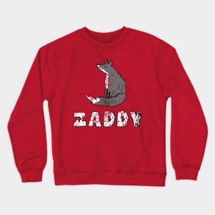 Zaddy silver fox daddy distressed graphic fox design Crewneck Sweatshirt